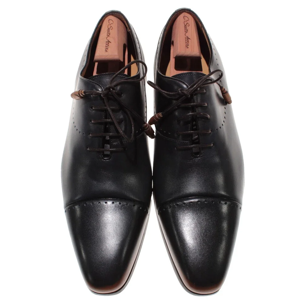 Mezlan NWD Icaro Lace Up Oxford Dress Shoes Size 11.5 US in Blue & Tan Leather